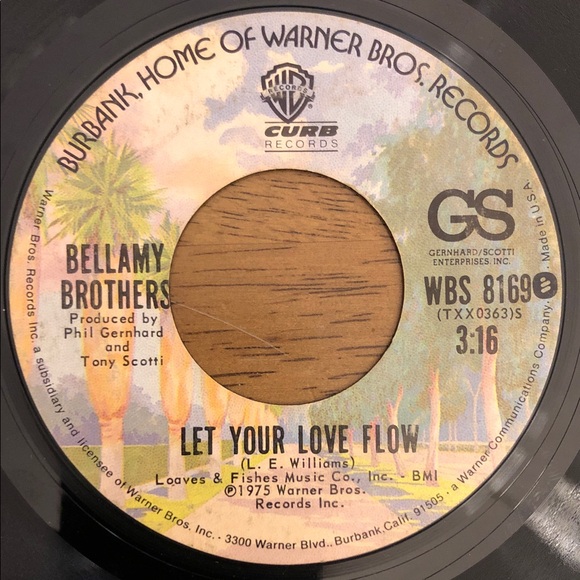 Bellamy Brothers Vinyl 45 Let Your Love Flow/Inside of My Guitar - Picture 2 of 5